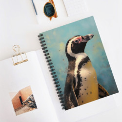 African Penguin Portrait Spiral Notebook - Ruled Line, 8" x 6"