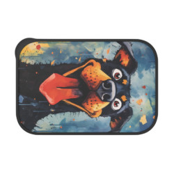 Comical Dobermann Dog Eco-Friendly Bento Box with Band and Utensils