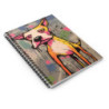 Comical Tan and White Pitbull Dog Spiral Notebook - Ruled Line, 8" x 6"