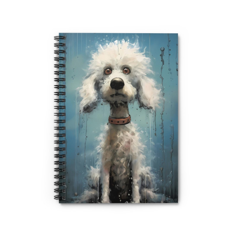 Comical Poodle Dog Spiral Notebook - Ruled Line, 8" x 6"