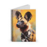 African Wild Dog Portrait Spiral Notebook - Ruled Line, 8" x 6"