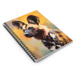 African Wild Dog Portrait Spiral Notebook - Ruled Line, 8" x 6"