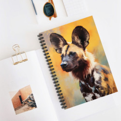 African Wild Dog Portrait Spiral Notebook - Ruled Line, 8" x 6"