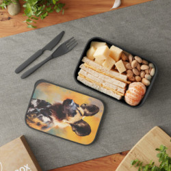 African Wild Dog Portrait Eco-Friendly Bento Box with Band and Utensils