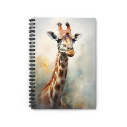 Giraffe Portrait Spiral Notebook - Ruled Line, 8" x 6"