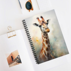 Giraffe Portrait Spiral Notebook - Ruled Line, 8" x 6"