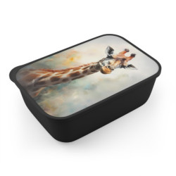 Giraffe Portrait Eco-Friendly Bento Box with Band and Utensils