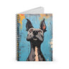 Comical Gray Pitbull Dog Spiral Notebook - Ruled Line, 8" x 6"