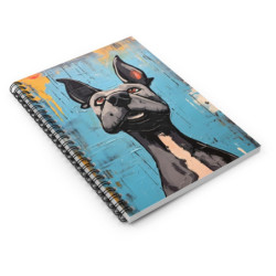 Comical Gray Pitbull Dog Spiral Notebook - Ruled Line, 8" x 6"