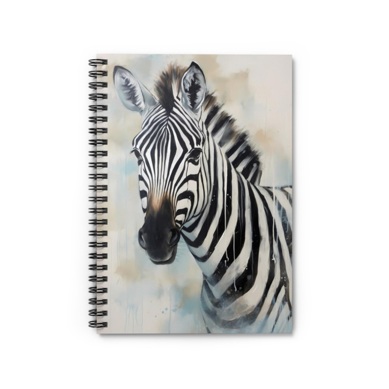 Zebra Portrait Spiral Notebook - Ruled Line, 8" x 6"