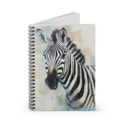 Zebra Portrait Spiral Notebook - Ruled Line, 8" x 6"