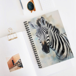 Zebra Portrait Spiral Notebook - Ruled Line, 8" x 6"