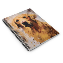 Golden Labrador Retriever Spiral Notebook - Ruled Line, 8" x 6"