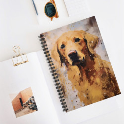 Golden Labrador Retriever Spiral Notebook - Ruled Line, 8" x 6"