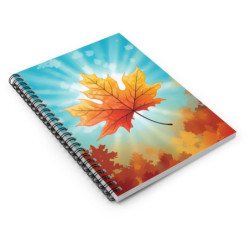 Fall Maple Leaf Spiral Notebook - Ruled Line, 8" x 6"