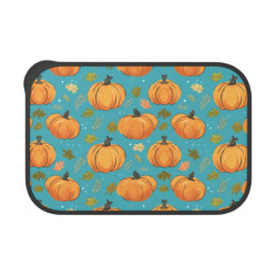 Pumpkins and Fall Leaves Eco-Friendly Bento Box with Band and Utensils