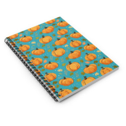 Pumpkins and Fall Leaves Spiral Notebook - Ruled Line, 8" x 6"