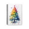 Rainbow Watercolor Christmas Tree Spiral Notebook - Ruled Line, 8" x 6"