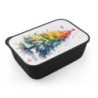 Rainbow Watercolor Christmas Tree Eco-Friendly Bento Box with Band and Utensils