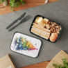 Rainbow Watercolor Christmas Tree Eco-Friendly Bento Box with Band and Utensils