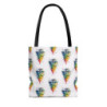 Rainbow Watercolor Christmas Tree Tote Bag