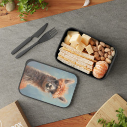 Alpaca Portrait Eco-Friendly Bento Box with Band and Utensils