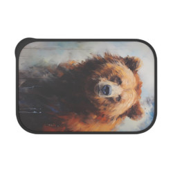 Brown Bear Portrait Eco-Friendly Bento Box with Band and Utensils