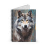 Gray Wolf Portrait Spiral Notebook - Ruled Line, 8" x 6"