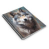 Gray Wolf Portrait Spiral Notebook - Ruled Line, 8" x 6"