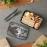 Gray Wolf Portrait Eco-Friendly Bento Box with Band and Utensils