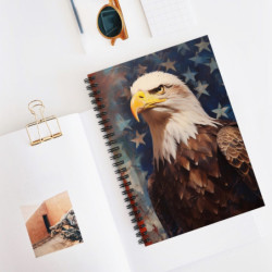 Bald Eagle Portrait Patriotic Spiral Notebook - Ruled Line, 8" x 6"