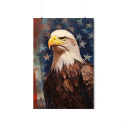 Patriotic Bald Eagle Portrait Premium Matte Vertical Poster 20" x 30" Poster