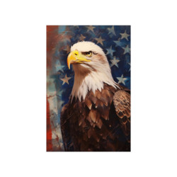 Patriotic Bald Eagle Portrait Premium Matte Vertical Poster 20" x 30" Poster