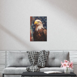 Patriotic Bald Eagle Portrait Premium Matte Vertical Poster 20" x 30" Poster