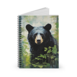 Black Bear Portrait Spiral Notebook - Ruled Line, 8" x 6"