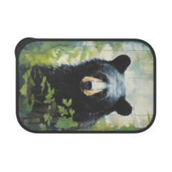 Black Bear Portrait Eco-Friendly Bento Box with Band and Utensils