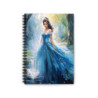 Fairy Tale Princess in a Blue Gown Spiral Notebook - Ruled Line, 8" x 6"