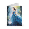 Fairy Tale Princess in a Blue Gown Spiral Notebook - Ruled Line, 8" x 6"