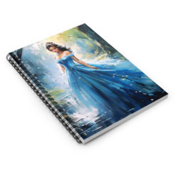 Fairy Tale Princess in a Blue Gown Spiral Notebook - Ruled Line, 8" x 6"