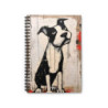 Comical Black and White Pitbull Spiral Notebook - Ruled Line, 8" x 6"