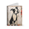 Comical Black and White Pitbull Spiral Notebook - Ruled Line, 8" x 6"