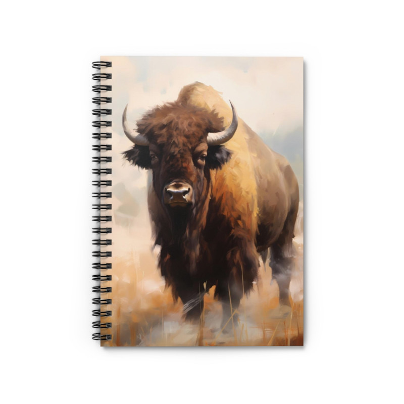 American Bison Buffalo Spiral Notebook - Ruled Line, 8" x 6"