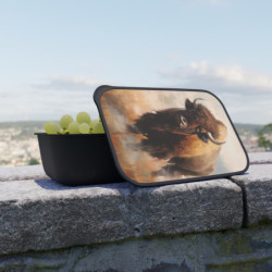 American Bison Eco-Friendly Bento Box with Band and Utensils