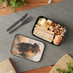 American Bison Eco-Friendly Bento Box with Band and Utensils