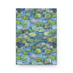 Watercolor Waterlily Pads in a Pond Hardcover Journal, Matte,  8" x 5.7"