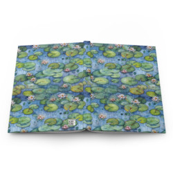 Watercolor Waterlily Pads in a Pond Hardcover Journal, Matte,  8" x 5.7"