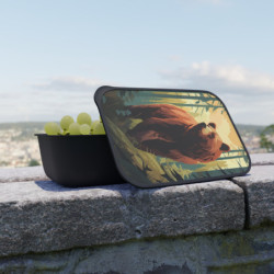 Grizzly Bear In The Forest In Fall Eco-Friendly Bento Lunch Box with Band and Utensils