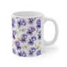 Purple Pansy Pretty Flower Pattern Ceramic Mug 11oz