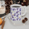 Purple Pansy Pretty Flower Pattern Ceramic Mug 11oz