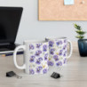 Purple Pansy Pretty Flower Pattern Ceramic Mug 11oz